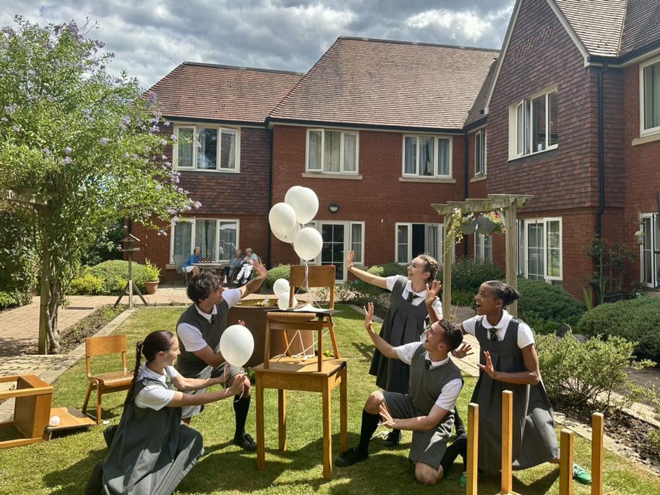The Doorstep Duets, presented by Matthew Bourne's New Adventures, performing for our Bourne Wood Manor residents.