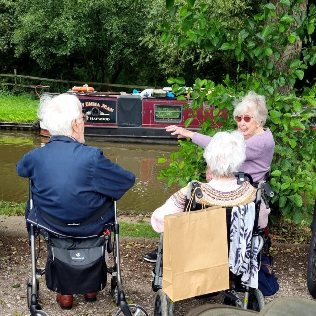 Some of our Haddon Hall care home residents by the canal side.